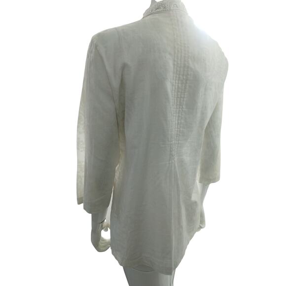 Lilly Pulitzer Embellished Pleaded Bohemian Beachy Pintuck Cotton Top size S - Picture 11 of 14